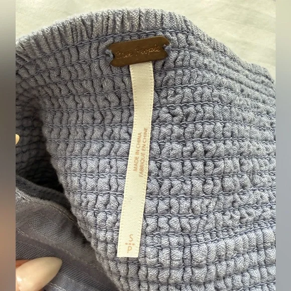 Free People Blue & White Bustier Crop Top | Button Front | Size S - Picture 8 of 8